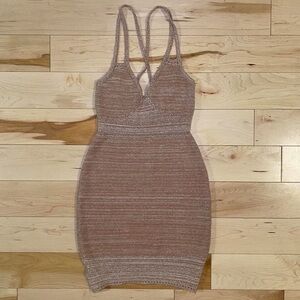 Ronny Kobo Collection Tan Knit Dress
